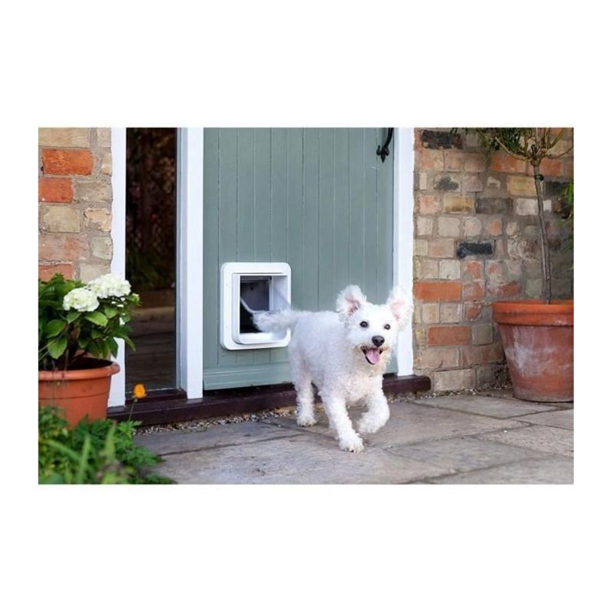 GENERIQUE SUREFLAP Grande chatiere a puce electronique blanc