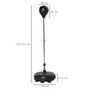 Voir la diapositive 3 : HOMCOM Punching ball sur pied hauteur réglable H.133 -151cm - ressort central, socle ventouses - accessoires - jaune noir