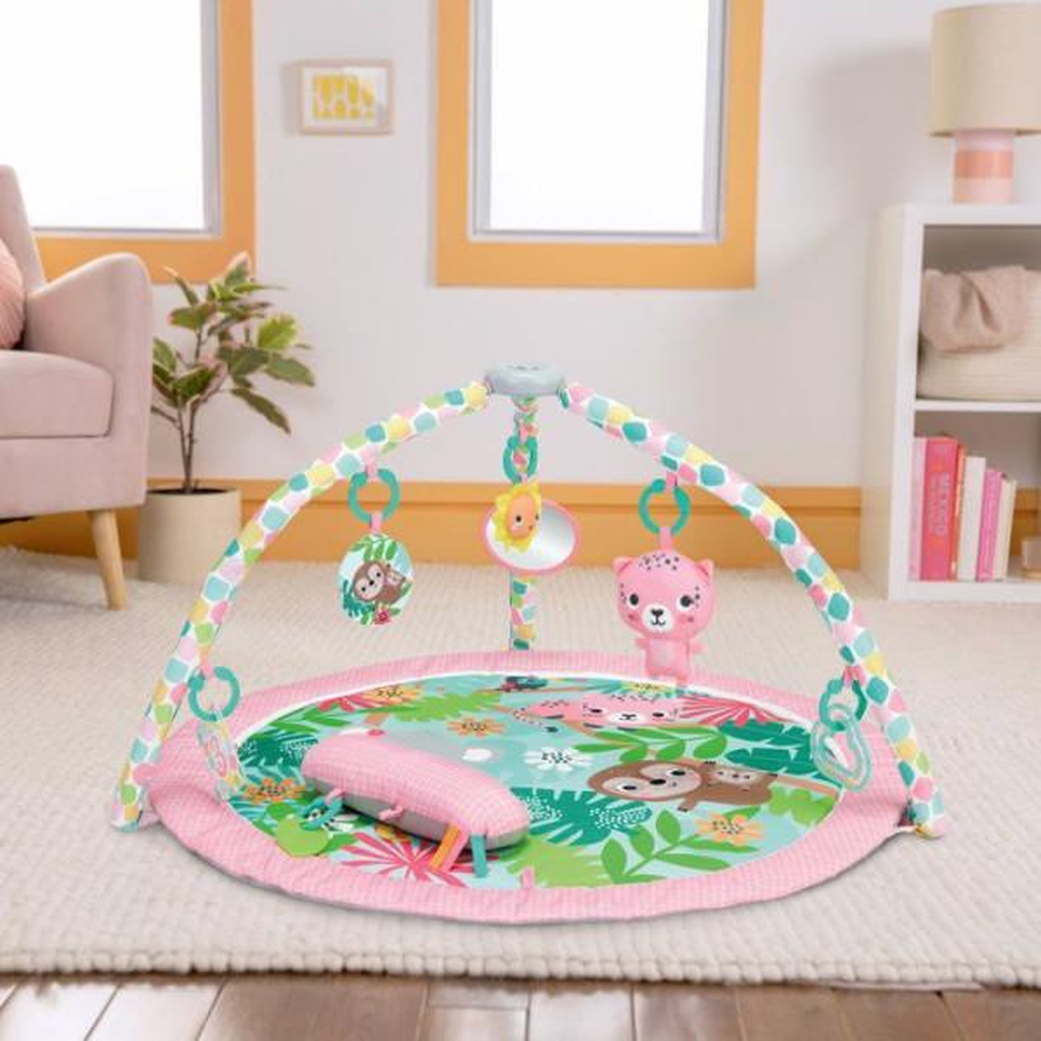 Voir la diapositive 4 : Bright Starts BRIGHT STARTS- Tapis d'éveil pliable POP 'N Wiggle Rosy Rainforest