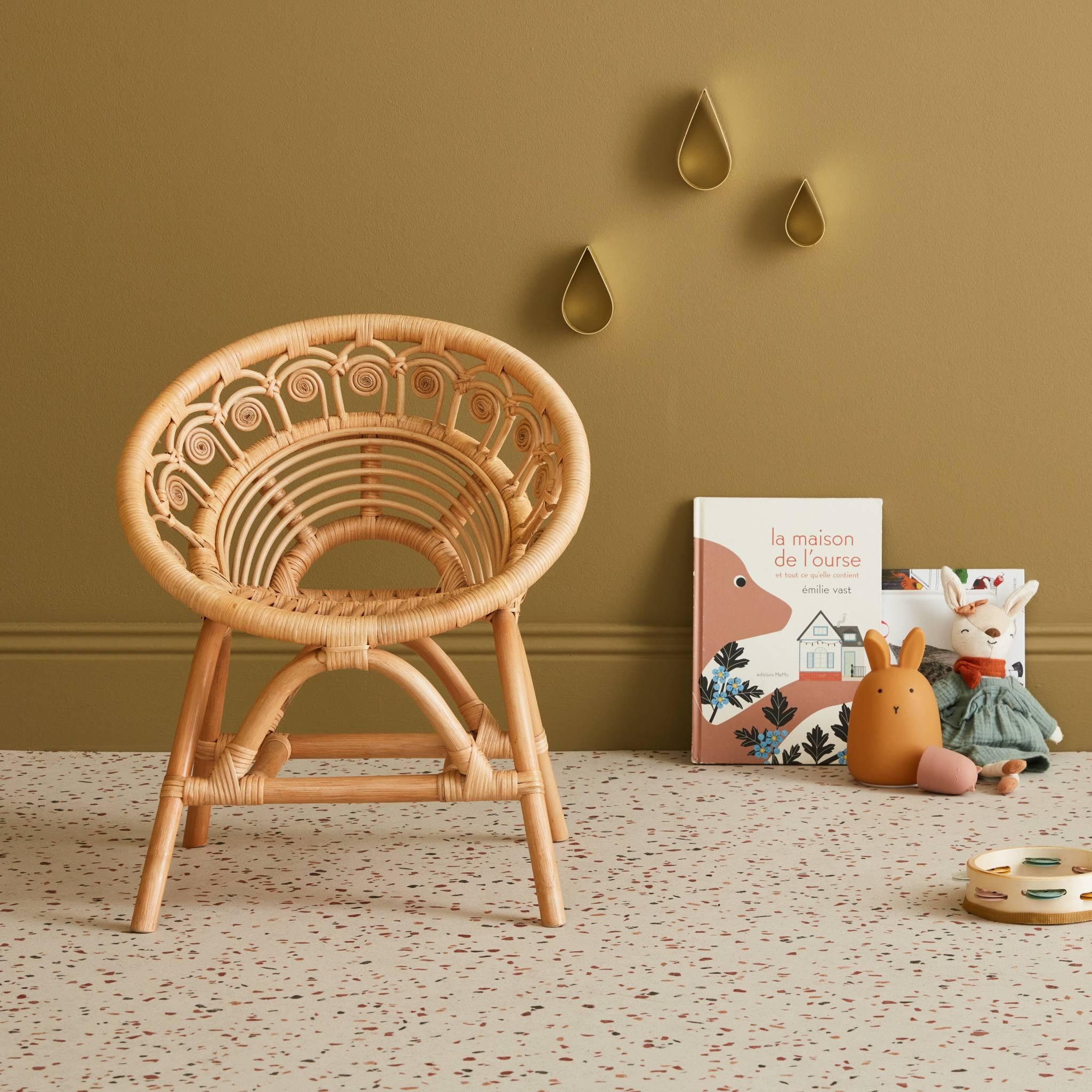 Voir la diapositive 2 : SWEEEK Chaise enfant en rotin Alice