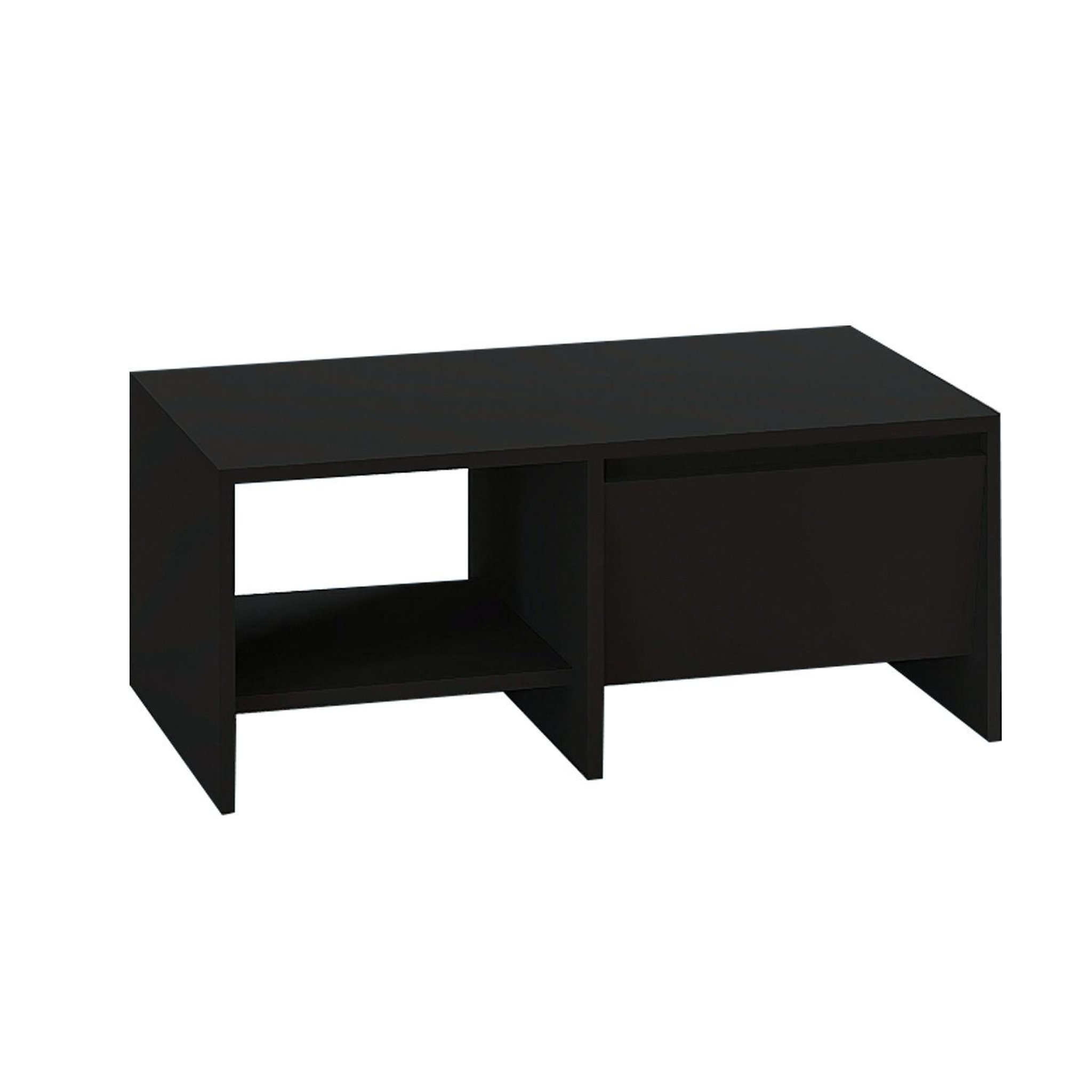 Habitat et Jardin Table basse en bois  laris  - 90 x 45 x 35 cm - noir