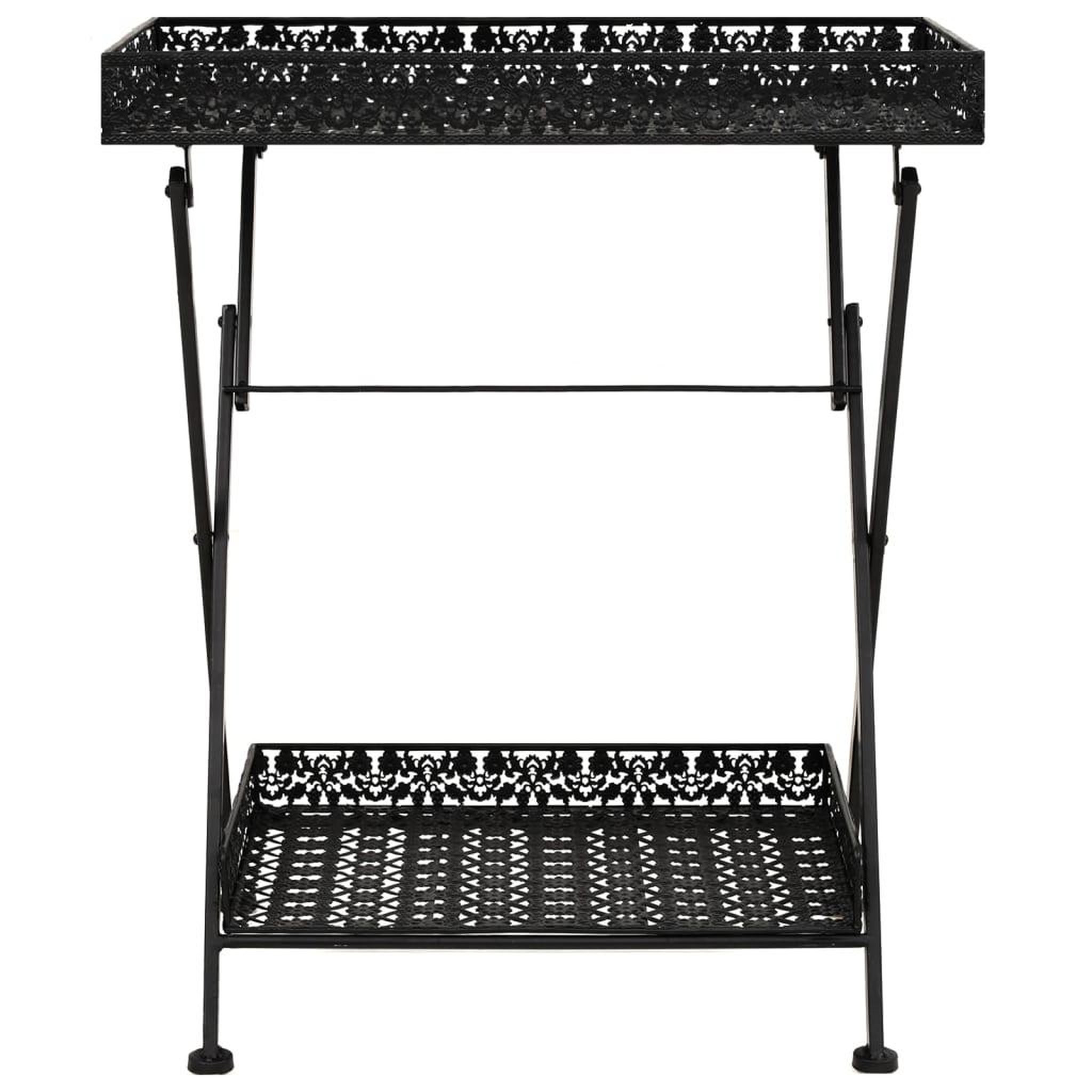 Voir la diapositive 2 : VIDAXL Table a the pliante style vintage metal 58 x 35 x 72 cm noir