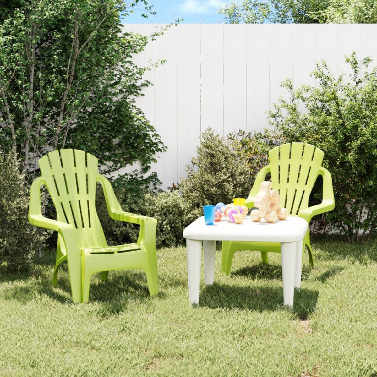 VIDAXL Chaises de jardin pour enfants lot de 2 vert 37x34x44 cm PP