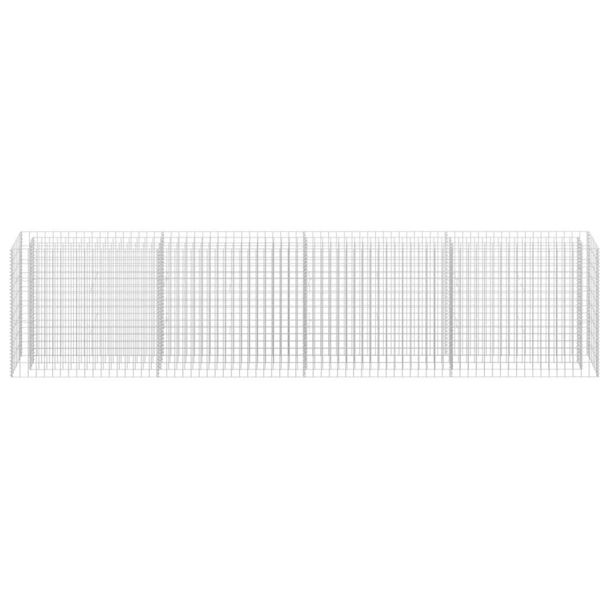 VIDAXL Lit sureleve a gabion Acier galvanise 360x30x90 cm