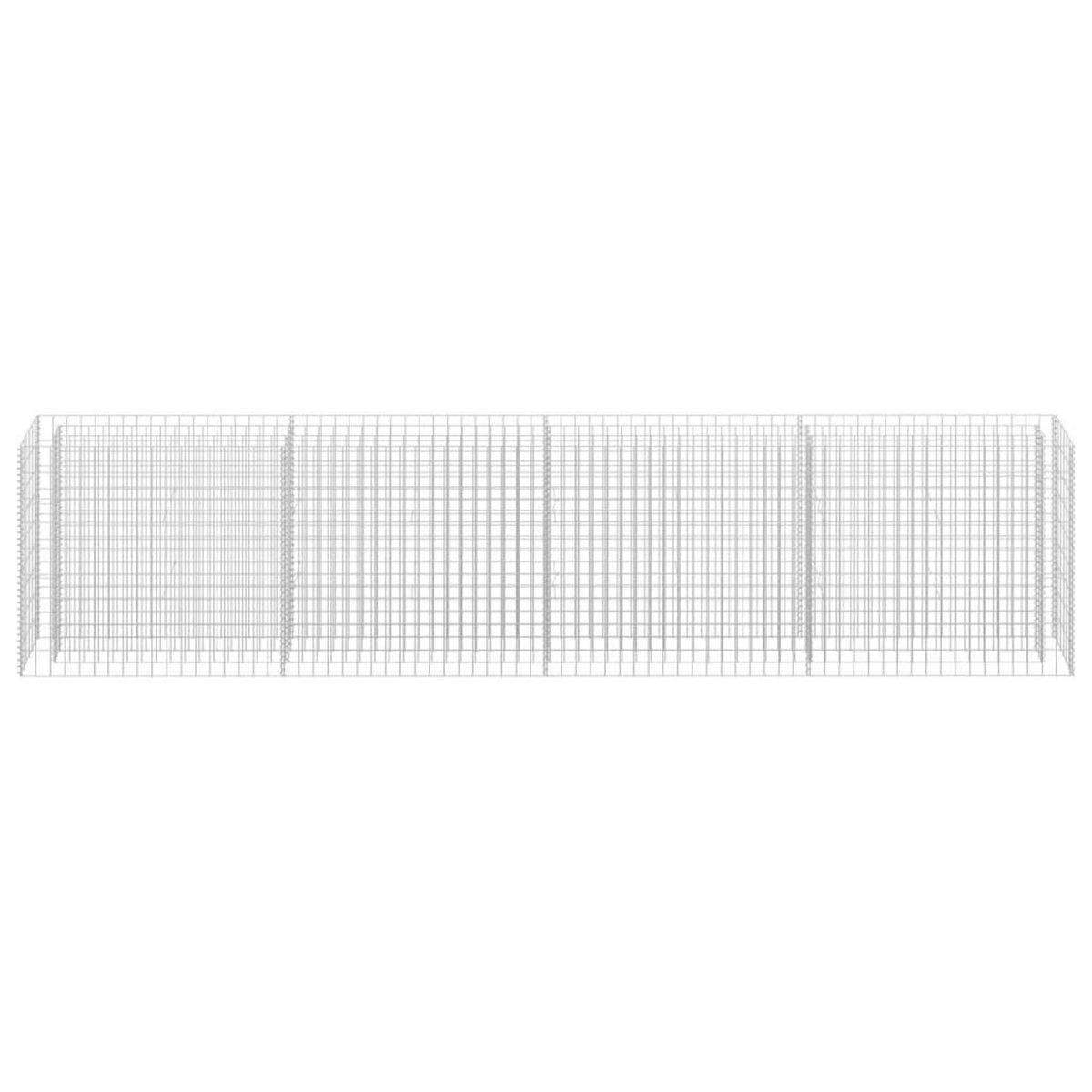 VIDAXL Lit sureleve a gabion Acier galvanise 360x30x90 cm