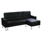 Habitat et Jardin Canapé d'angle convertible et réversible  Theo  - 258 x 82/147 x 82 cm - 4 places - Noir