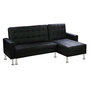 Voir la diapositive 1 : Habitat et Jardin Canapé d'angle convertible et réversible  Theo  - 258 x 82/147 x 82 cm - 4 places - Noir