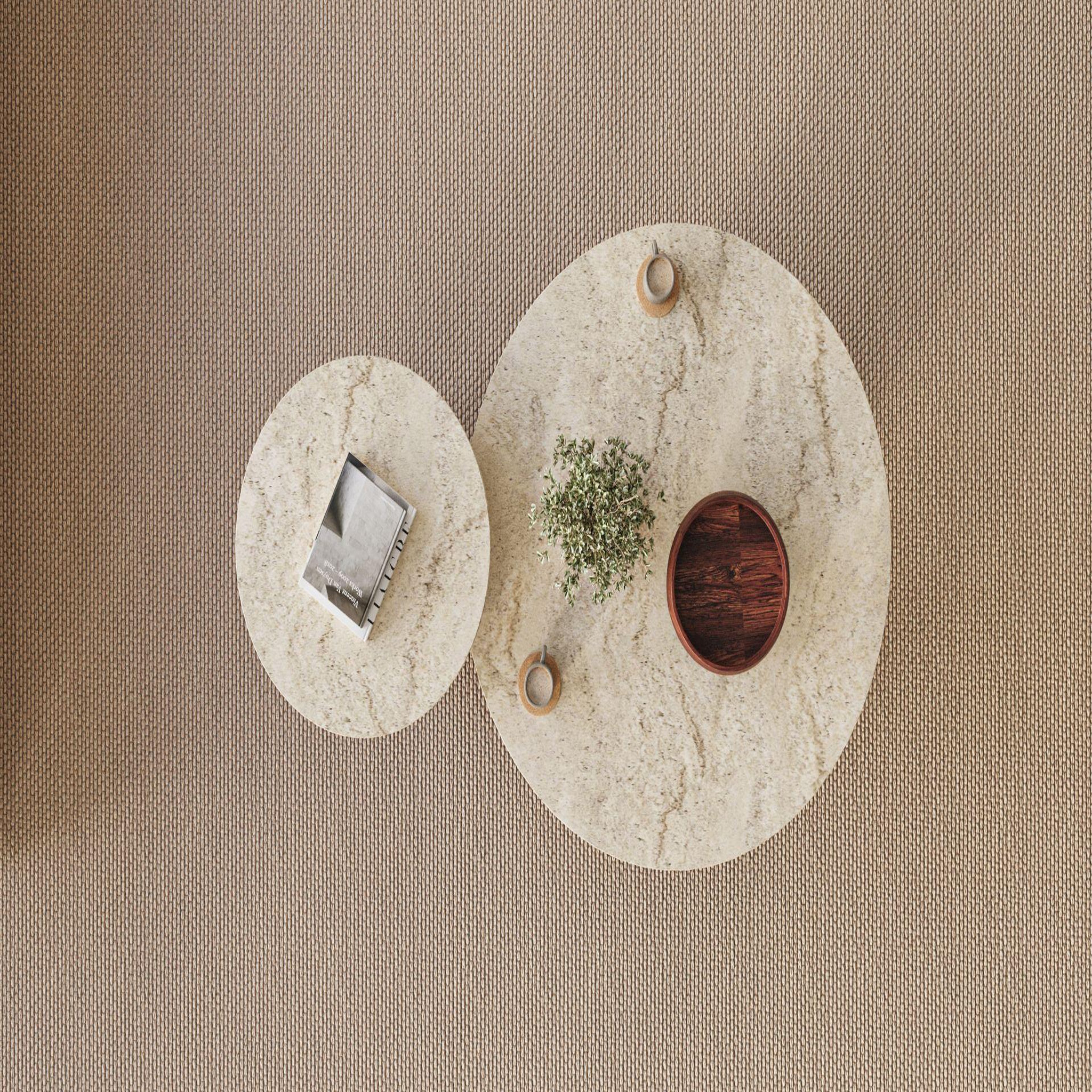 Voir la diapositive 4 : Habitat et Jardin Ensemble de table basse en bois  private  70 x 70 x 40 cm - travertin