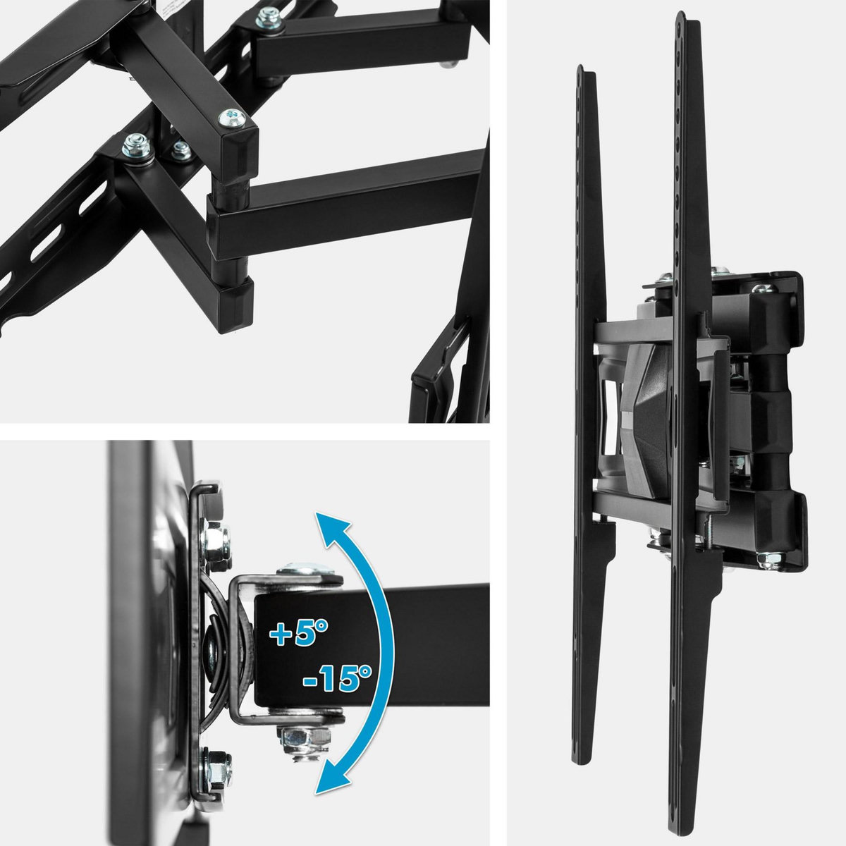 tectake Support mural TV 26 - 75  orientable et inclinable, VESA max.: 400x400, max. 60kg