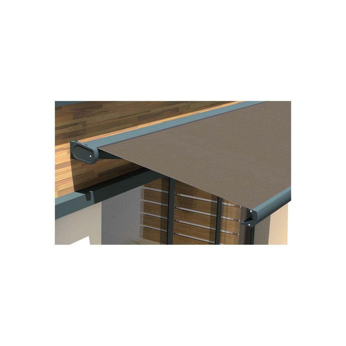 SUNSTYL Store motorisé LOUISA coffre intégral gris 3x2m