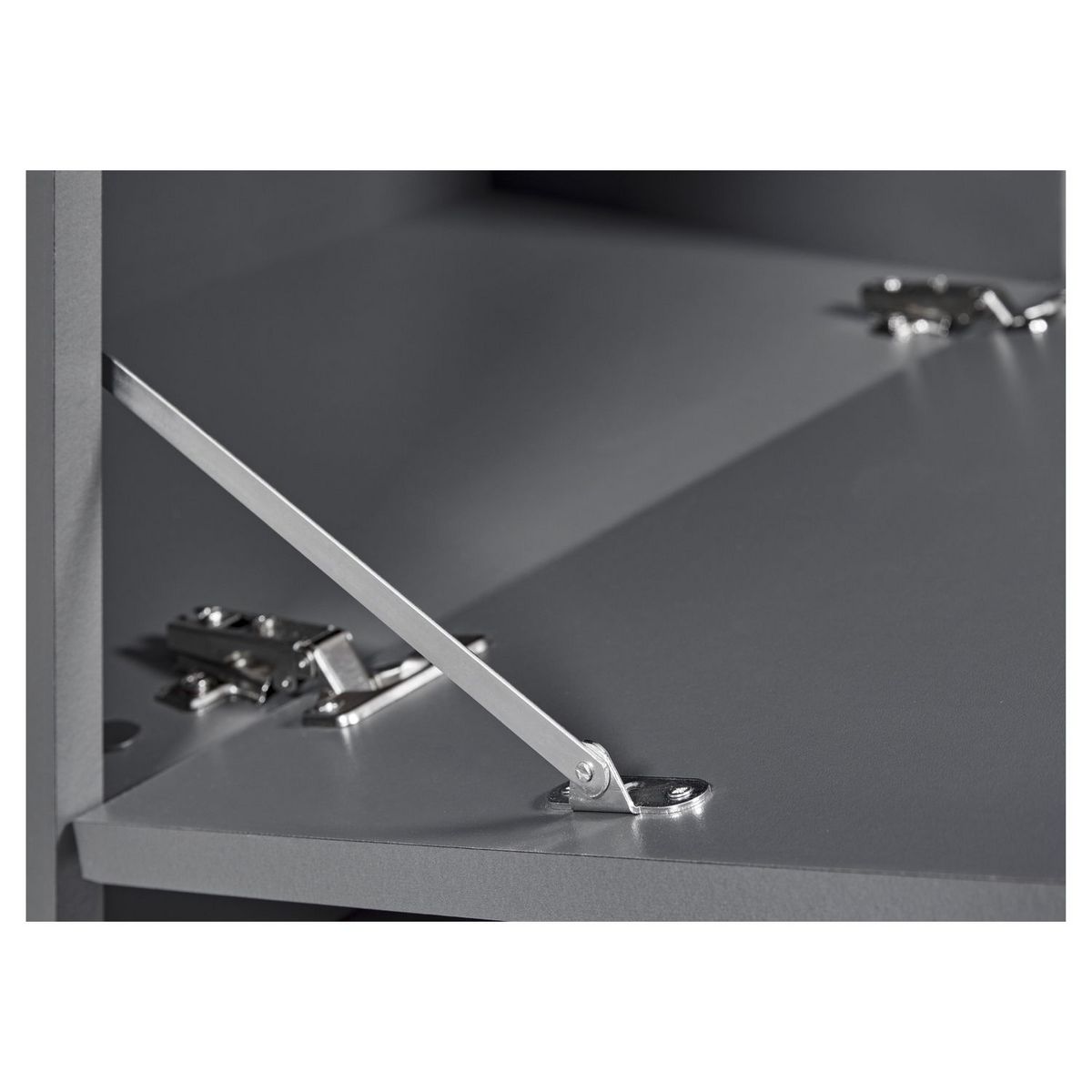 Meuble TV 2 portes 2 niches de rangement L180 cm ZIO