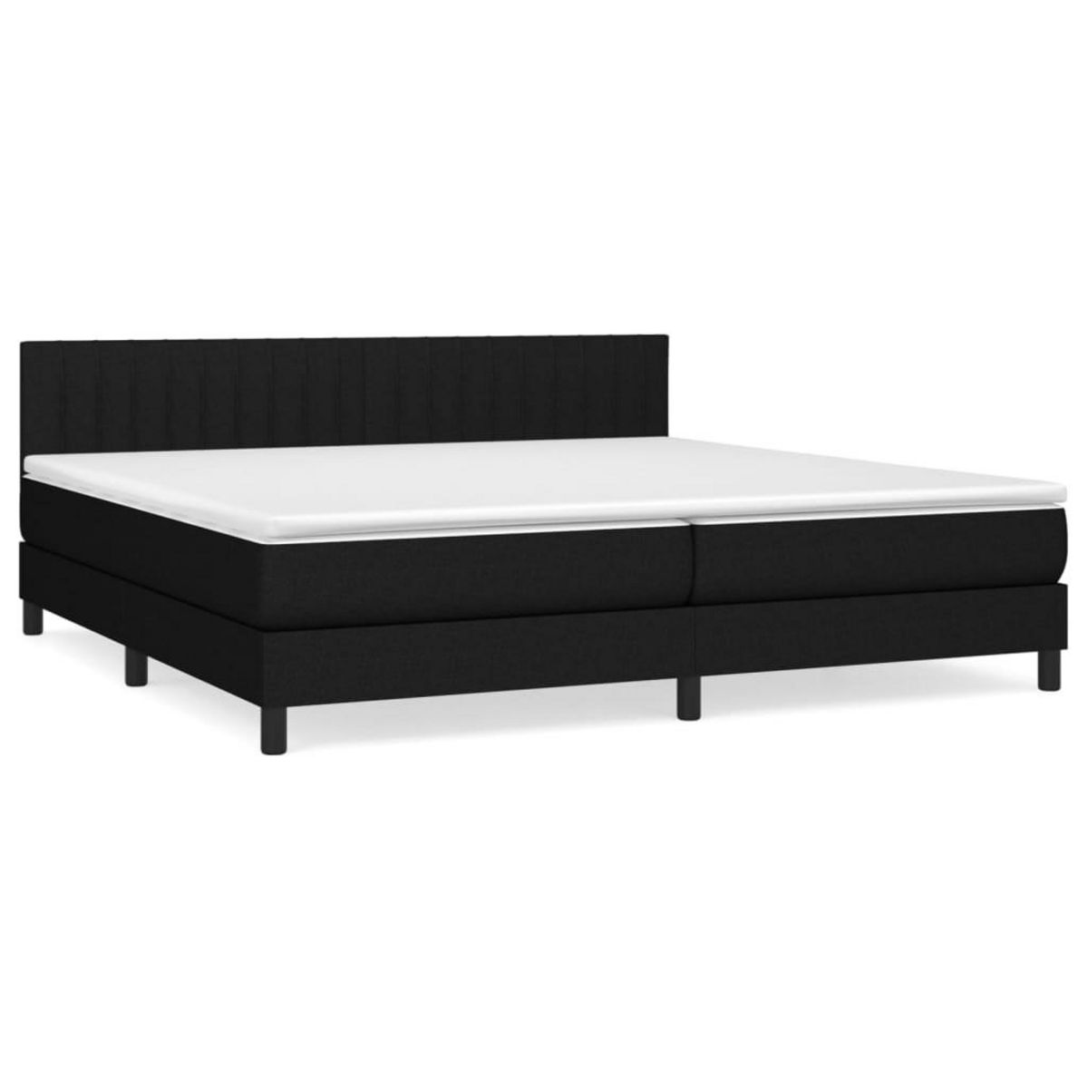 VIDAXL Sommier a lattes de lit avec matelas Noir 200x200 cm Tissu