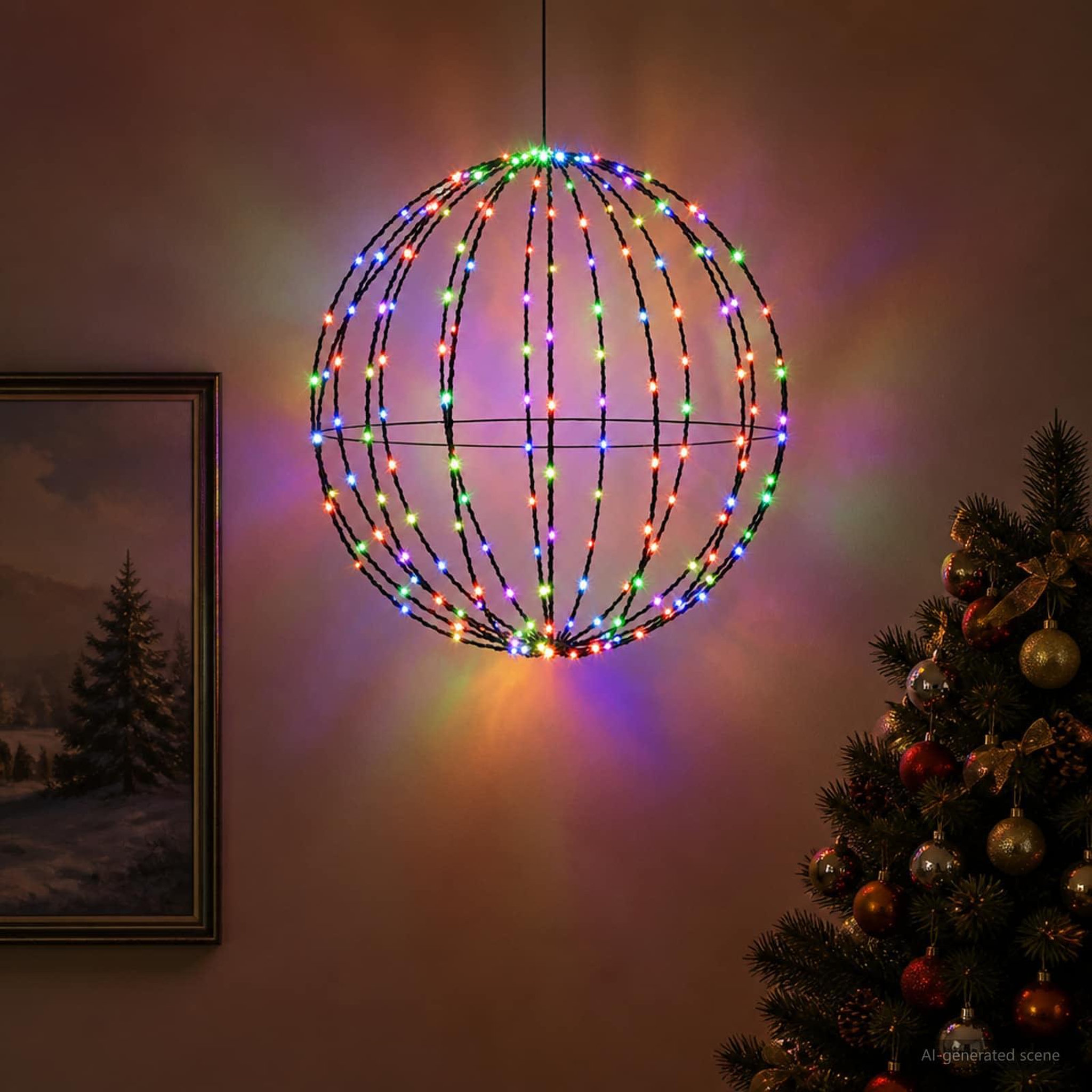 Voir la diapositive 2 : VIDAXL Fleuron lumineux de Noël 120 LED RGB Diametre 40 x 42 cm