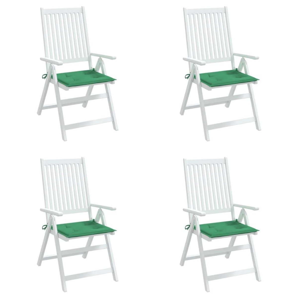 VIDAXL Coussins de chaise jardin lot de 4 vert 50x50x3 cm tissu oxford