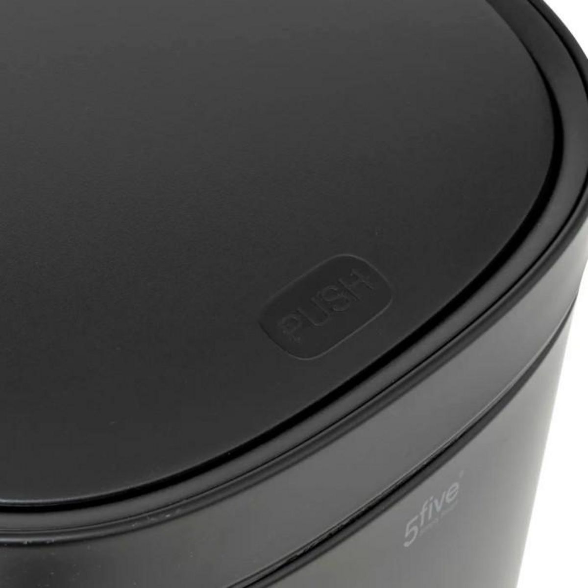 FIVE Poubelle de Cuisine Ouverture Pression  Inox  50L Noir