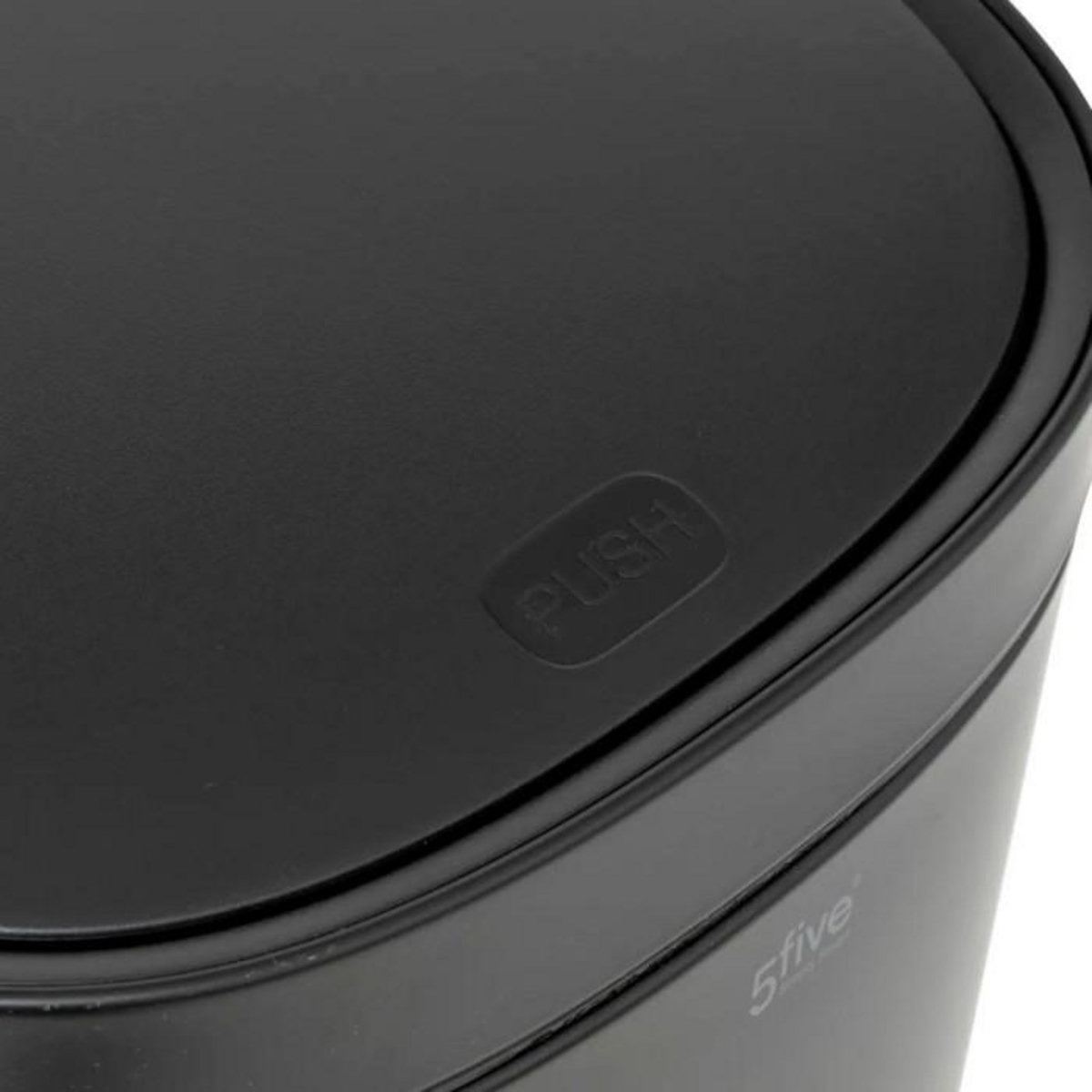 FIVE Poubelle de Cuisine Ouverture Pression  Inox  50L Noir