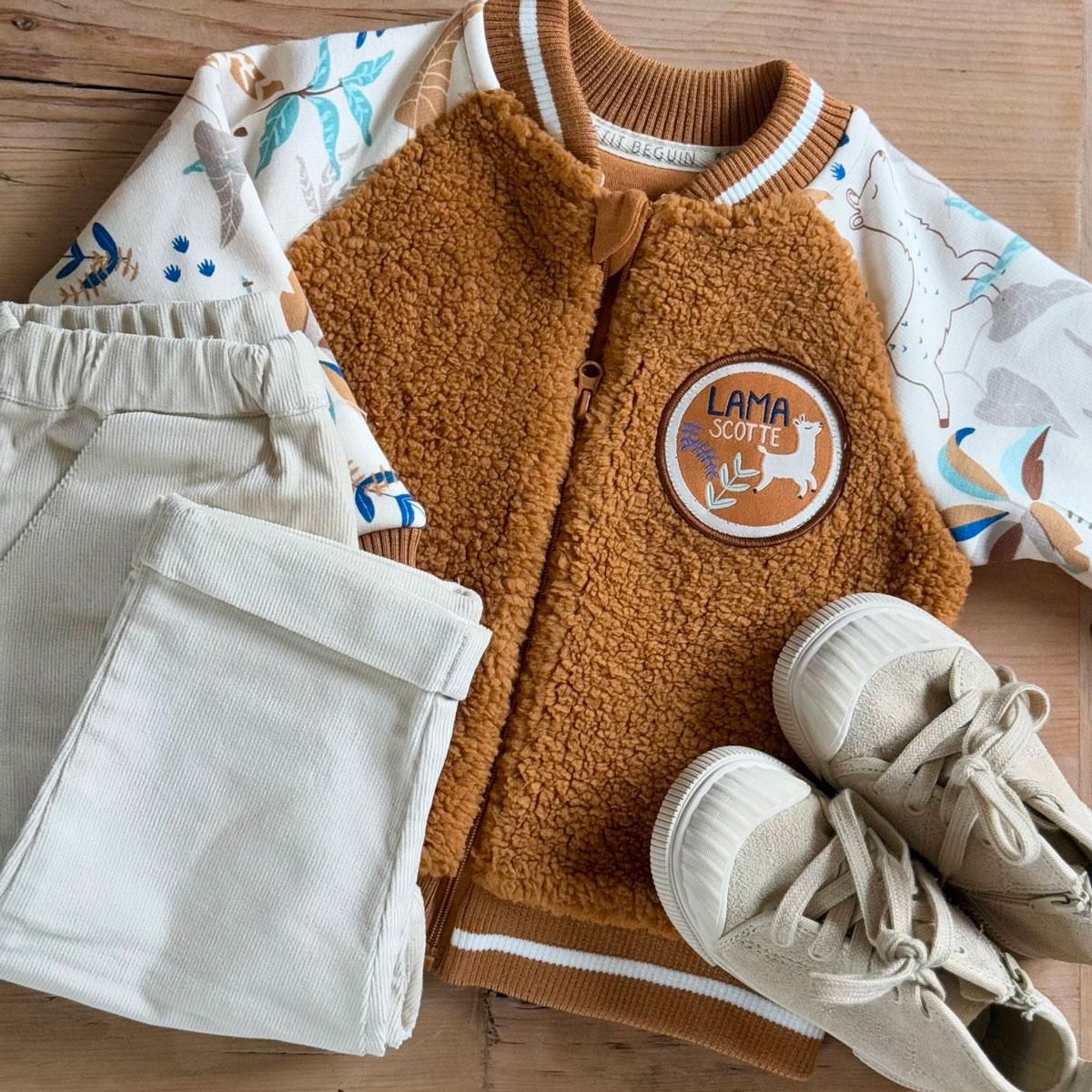 Petit Béguin Veste teddy bébé en sherpa Lamascotte