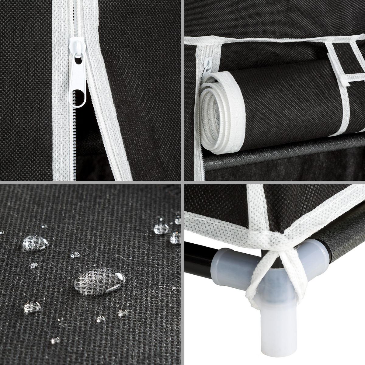 tectake Armoire Penderie en tissu 12 compartiments 150x175x45cm