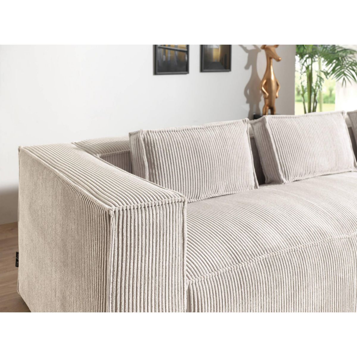 LISA DESIGN Stella - canapé d'angle - en velours côtelé - 4 places -style contemporain - droit