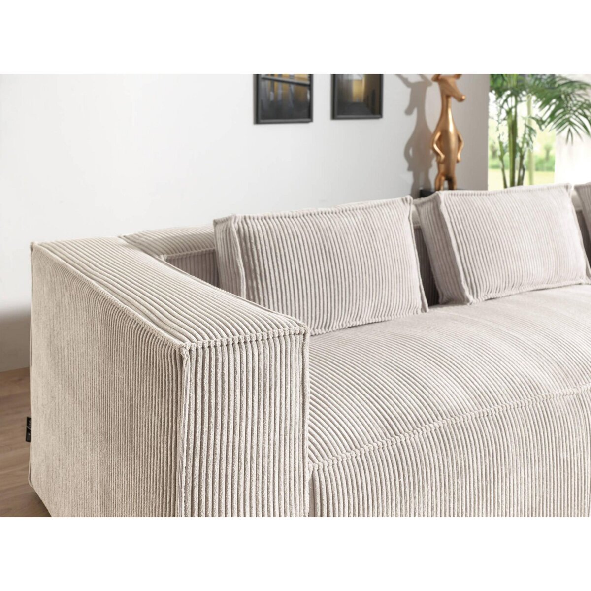 LISA DESIGN Stella - canapé d'angle - en velours côtelé - 4 places -style contemporain - droit