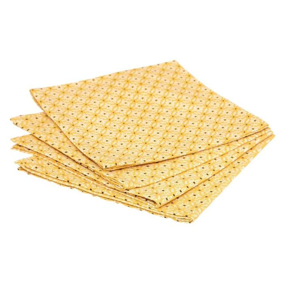 ATMOSPHERA Lot de 4 Serviettes de Table  Paty  40x40cm Ocre