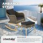 Voir la diapositive 4 : tectake Fauteuil à bascule en rotin tressage à l'aspect naturel avec cadre en aluminium marron naturel
