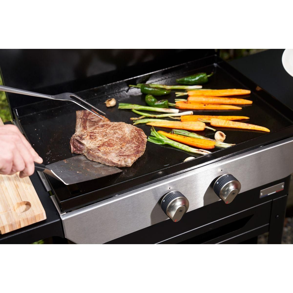 Le marquier Plancha gaz Original 260 duo Edition noir 2 brûleurs sur chariot, 60x40 cm