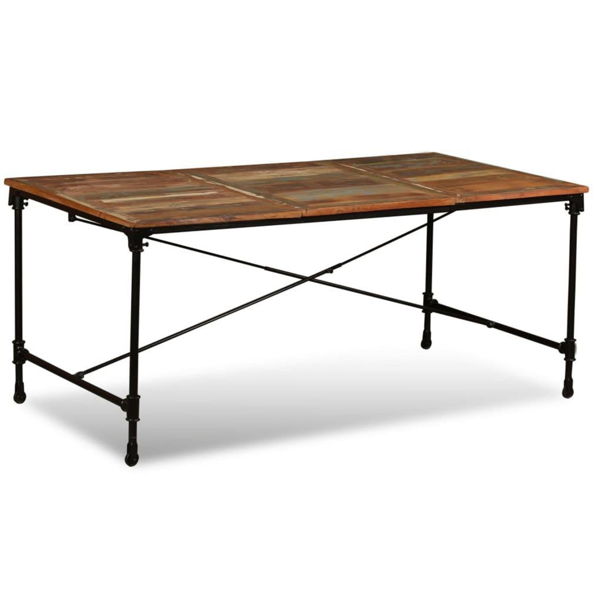 VIDAXL Table a manger Bois de recuperation massif 180 cm