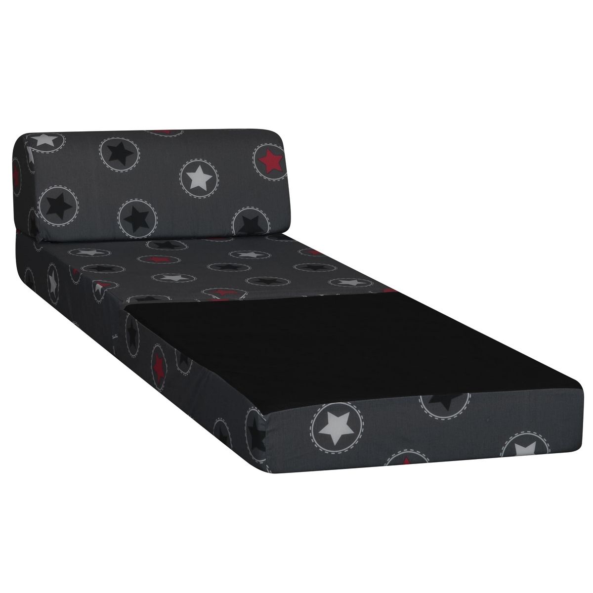 Chauffeuse 1 place STAR tissu gris étoiles 