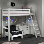 Paris Prix Pack - Lit Mezzanine, Commode & Fauteuil-Lit  Pino II  Blanc