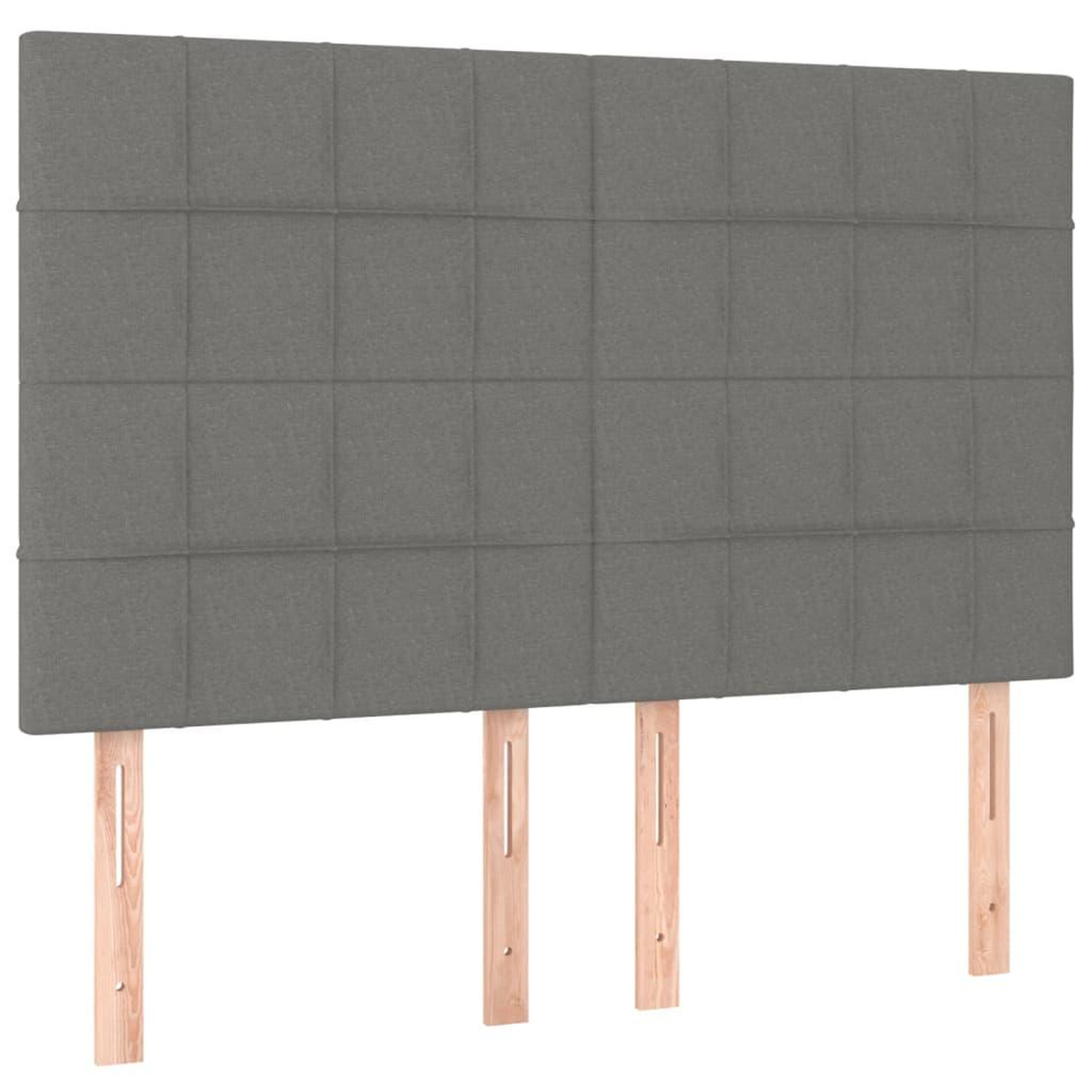 Voir la diapositive 4 : VIDAXL Tete de lit a LED Gris fonce 144x5x118/128 cm Tissu