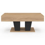 Voir la diapositive 3 : ID MARKET Table basse plateau relevable rectangulaire ELIAD bois et noir