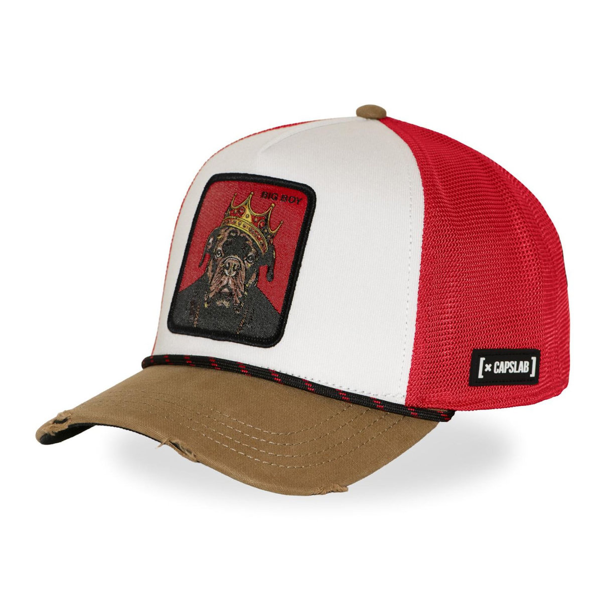 CAPSLAB Casquette trucker premium avec filet et patch Big Boy