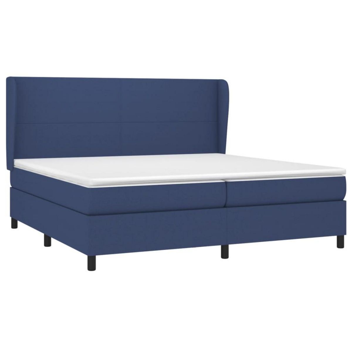 VIDAXL Sommier a lattes de lit avec matelas Bleu 200x200 cm Tissu