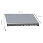 Voir la diapositive 3 : OUTSUNNY Store banne manuel rétractable alu. polyester imperméabilisé haute densité 4 x 2,5 m gris