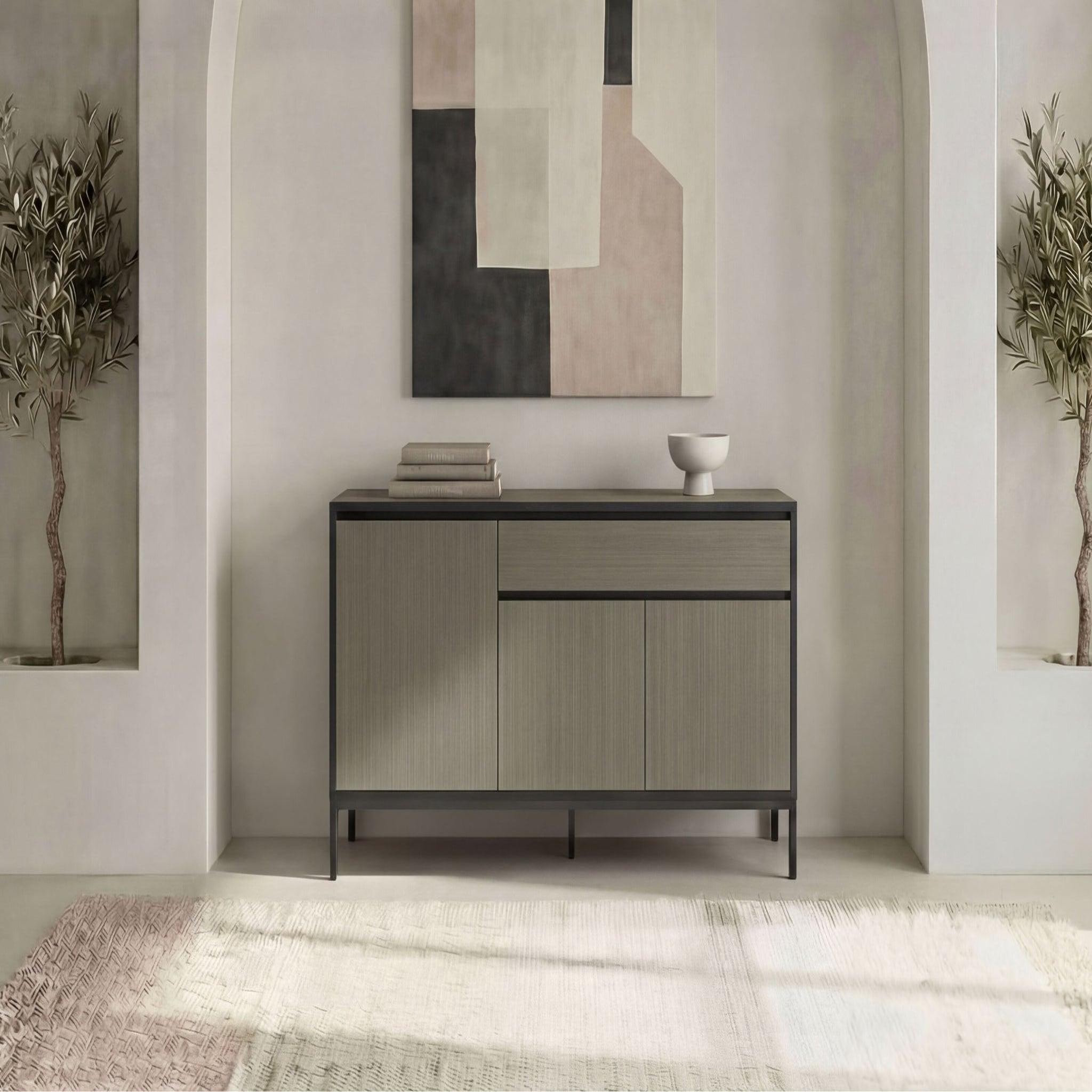 Voir la diapositive 2 : CASANOVA PARIS Vana - buffet 3 portes 140cm en mélamine