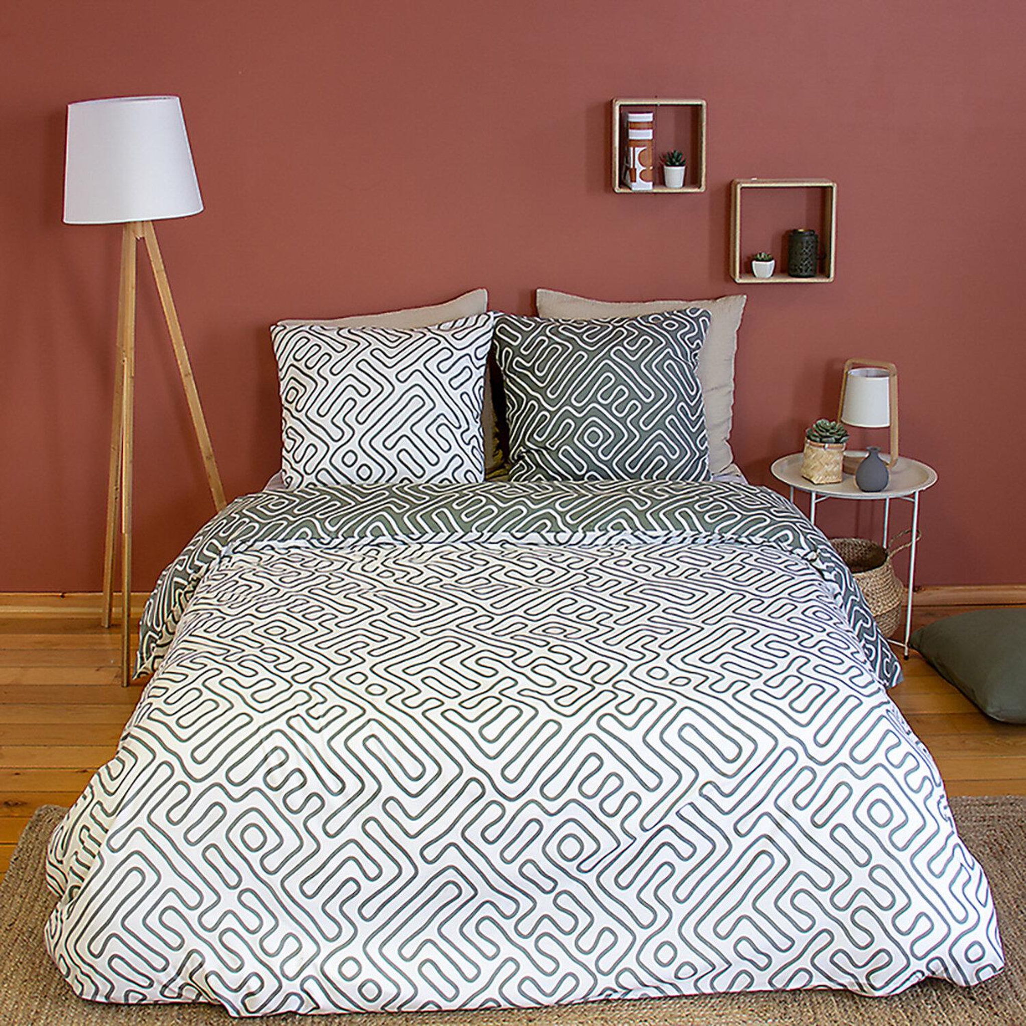 Voir la diapositive 2 : Home collection Parure housse de couette 100% microfibre , parchemin