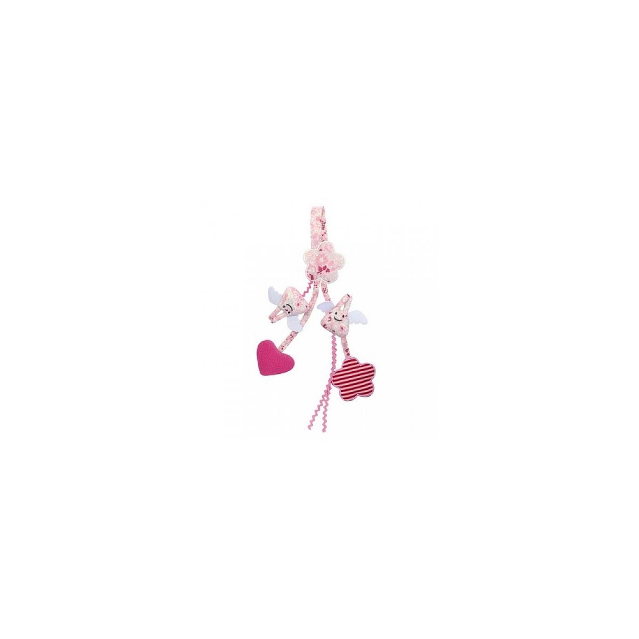 Trousselier Hochet berceau porte tetine fleurs roses