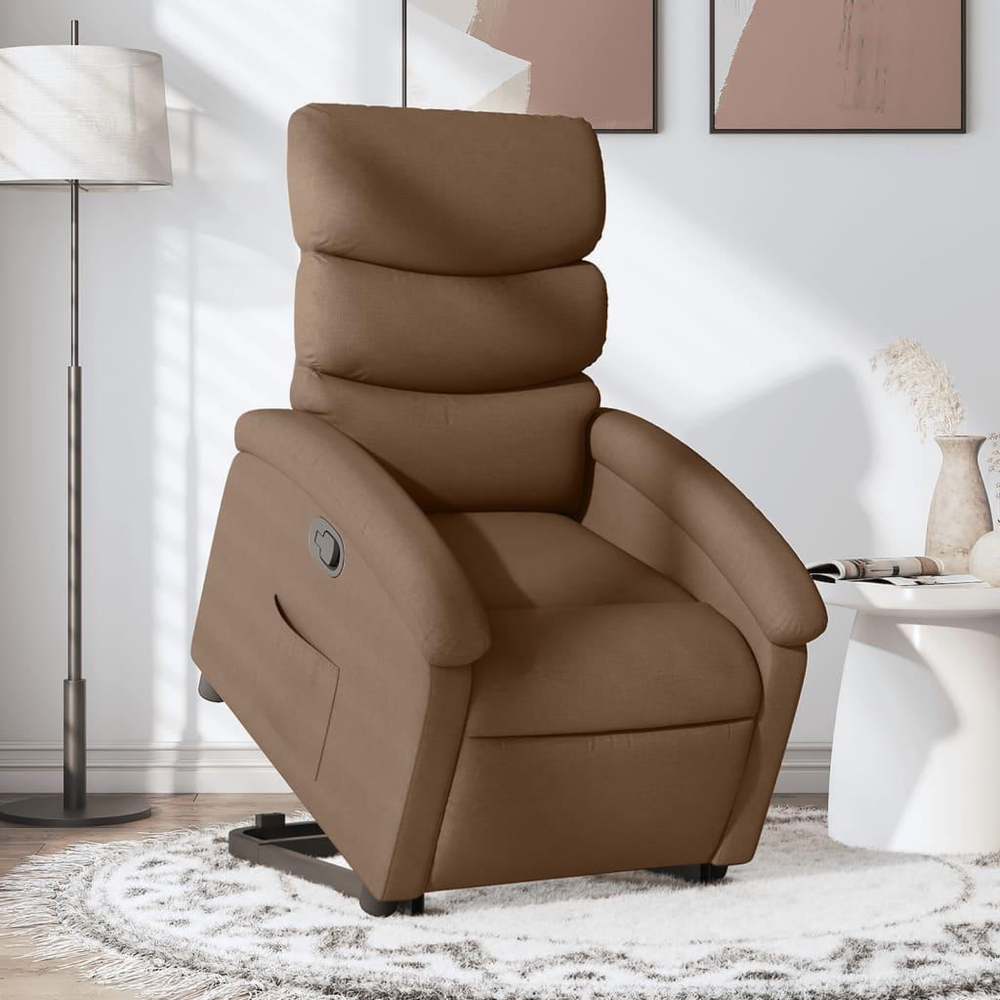 VIDAXL Fauteuil inclinable Marron Tissu