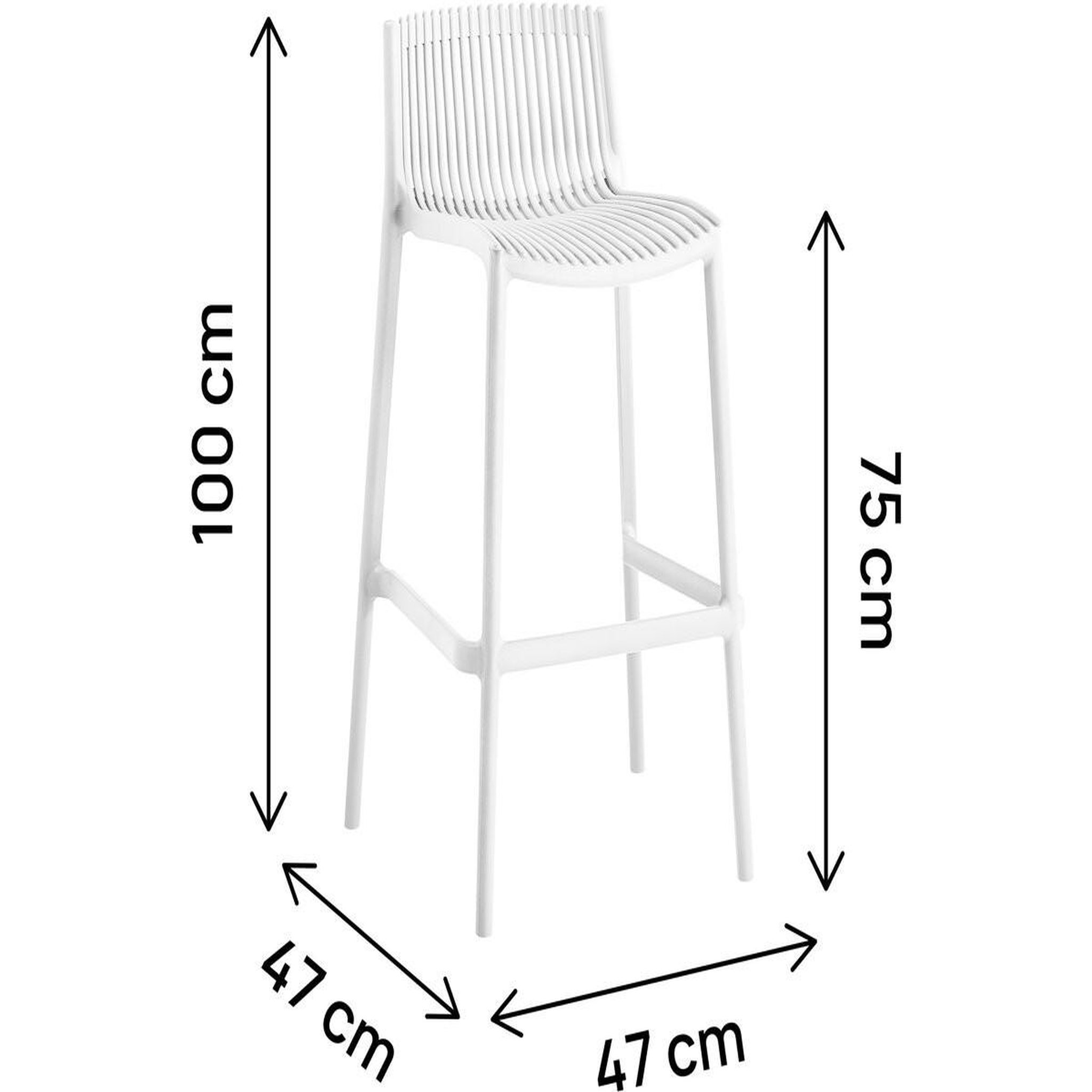 Voir la diapositive 3 : Habitat et Jardin Lot de 2 chaises hautes empilables en plastique  néora  - blanc