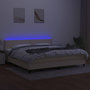 Voir la diapositive 4 : VIDAXL Sommier a lattes de lit et matelas et LED Creme 200x200cm Tissu