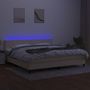Voir la diapositive 4 : VIDAXL Sommier a lattes de lit et matelas et LED Creme 200x200cm Tissu