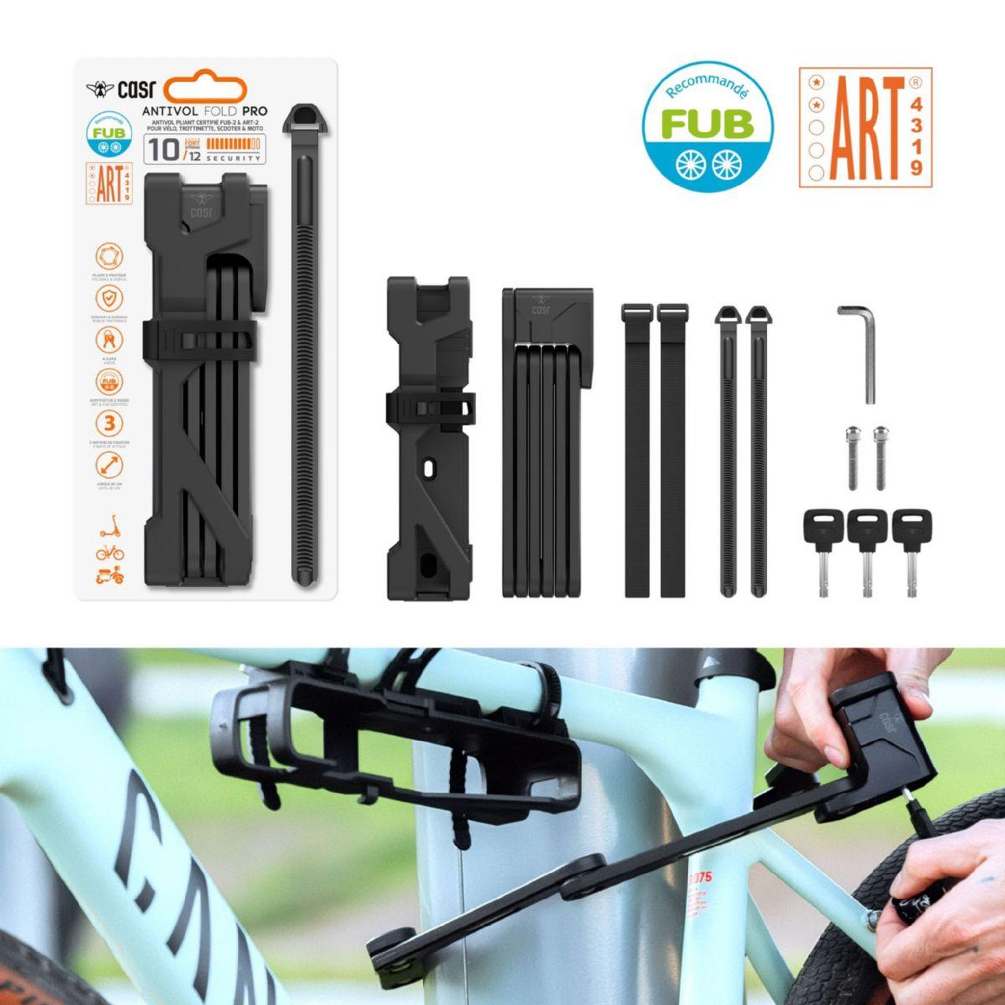 Voir la diapositive 5 : CASR Antivol fold pro noir fub 2