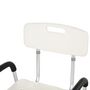 Voir la diapositive 4 : HOMCOM Chaise de douche siège de douche ergonomique hauteur réglable pieds antidérapants dossier accoudoirs amovibles charge max. 136 Kg alu HDPE blanc