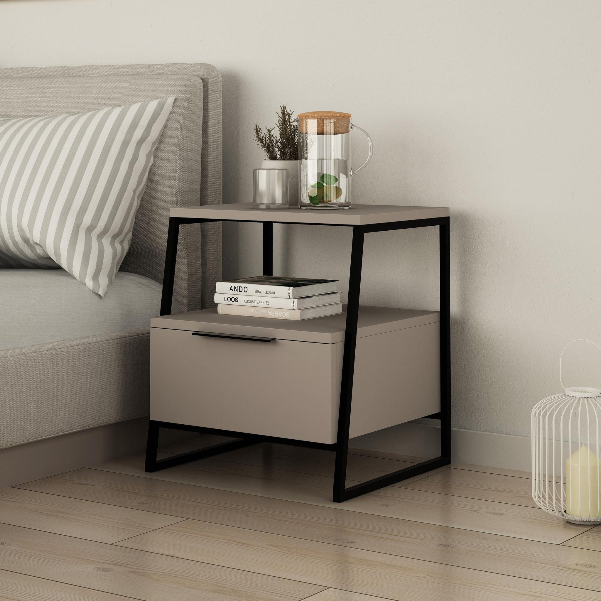 Voir la diapositive 2 : Habitat et Jardin Table de chevet en bois  Pal  - 45 x 41 x 50 cm - Moka clair