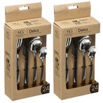 TOILINUX Lot de 2 Ménagères Deka en Acier inoxydable - 48 pièces - Argent