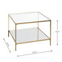 Voir la diapositive 5 : Paris Prix Table d'Appoint Carrée Design  Timana  60cm Or