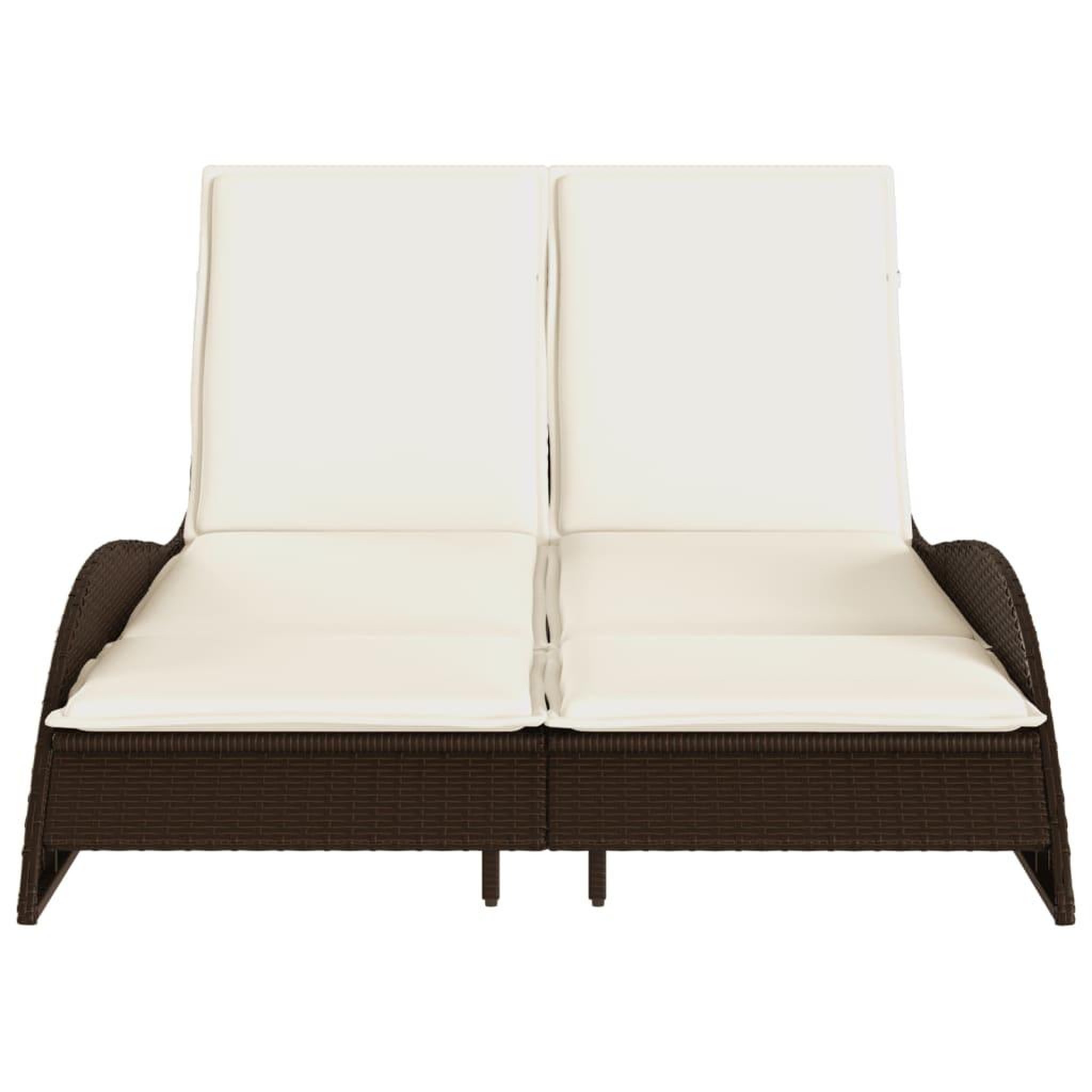Voir la diapositive 4 : VIDAXL Chaise longue avec coussins marron 114x205x73 cm resine tressee