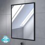 Aurlane Meuble salle de bain 60 x 80 - Finition chene naturel + vasque blanche + miroir - TIMBER 60 - Pack15