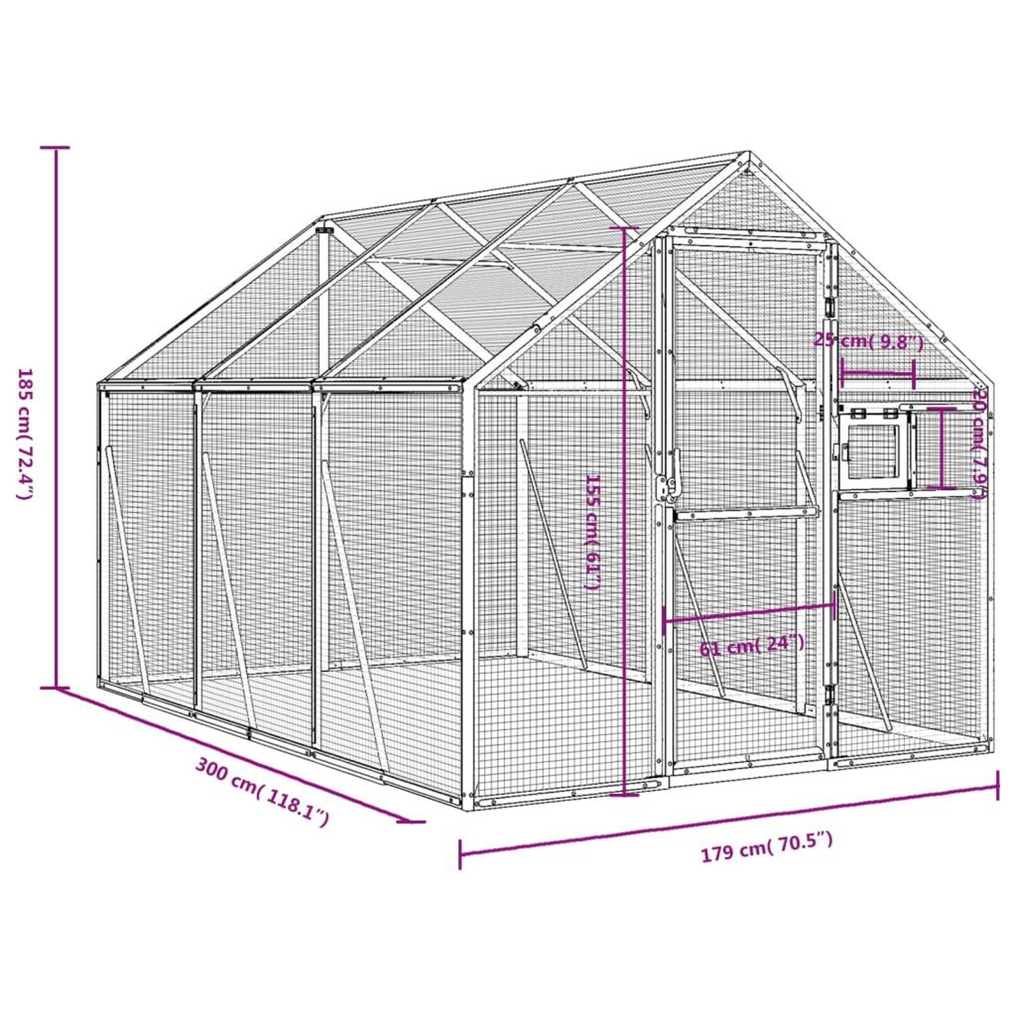 Voir la diapositive 6 : VIDAXL Voliere anthracite 1,79x3x1,85 m aluminium